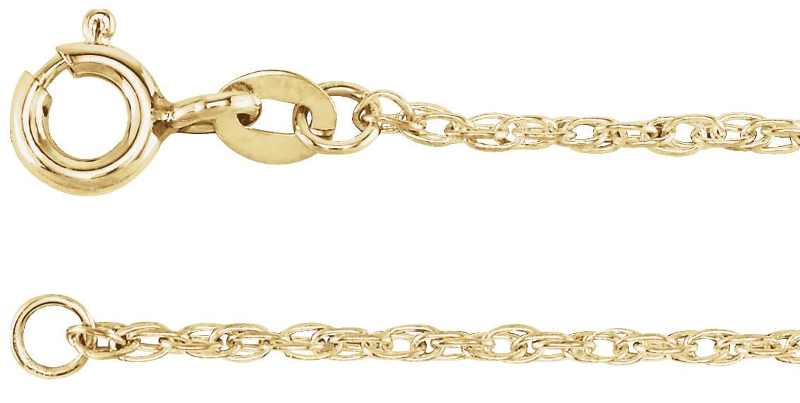 14K Yellow Gold-Filled 1.25 mm Rope 16" Chain