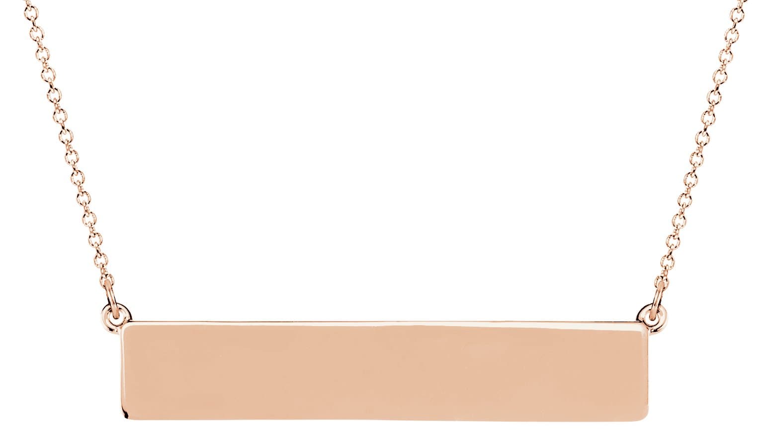 14K Rose Be Posh® Engravable Bar 19 1/2 Necklace