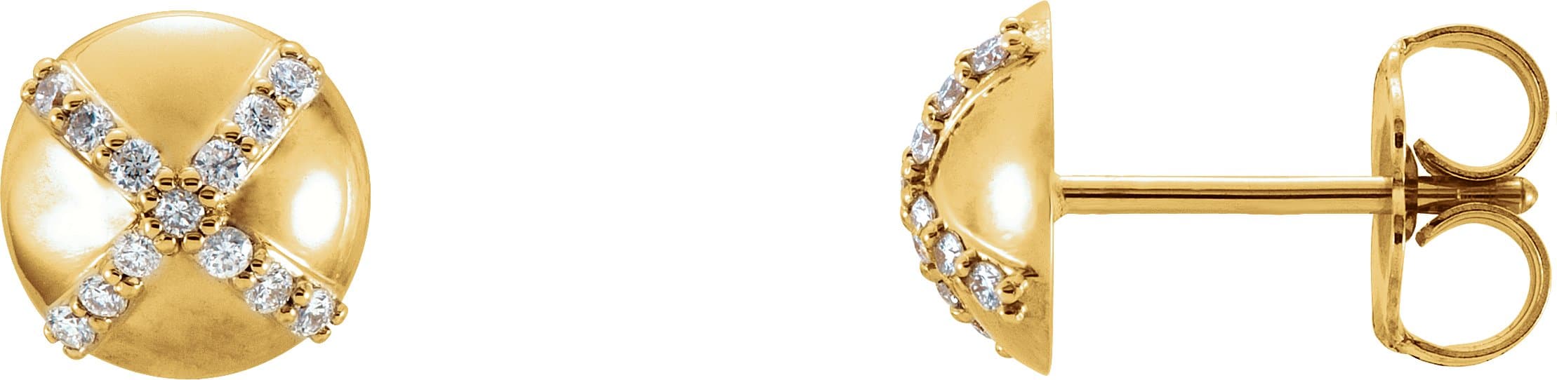 14K Yellow 1/8 CTW Natural Diamond Earrings