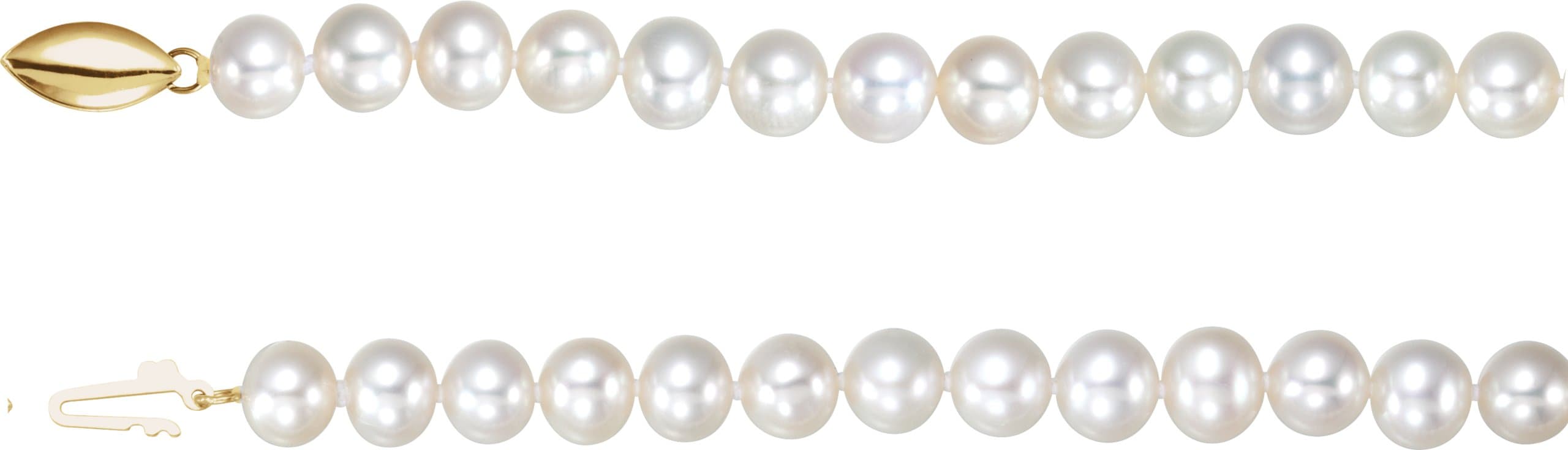 14K Yellow Pansche® Cultured White Freshwater Potato Pearl 18 Necklace