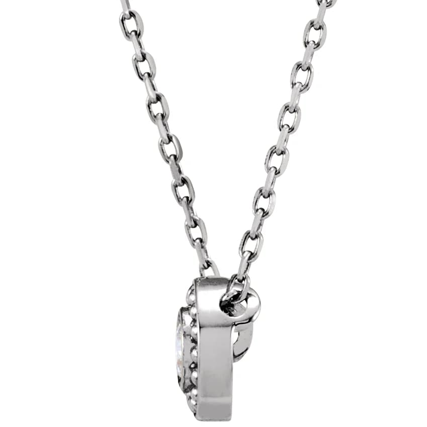 Beaded Bezel-Set Necklace view 2