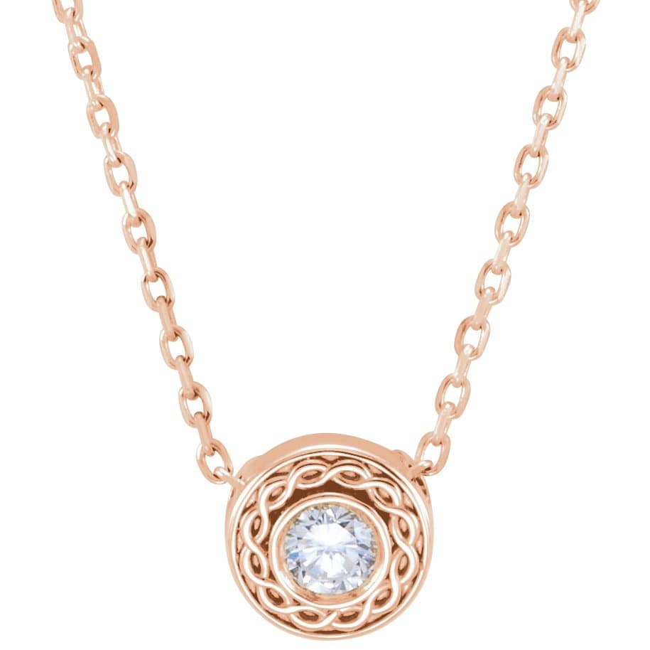 14K Rose 1/10 CTW Natural Diamond Slide 16 Necklace