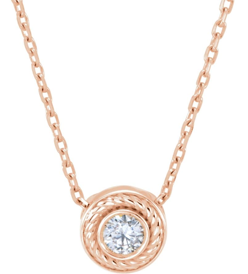 14K Rose 1/10 CTW Natural Diamond 16" Necklace