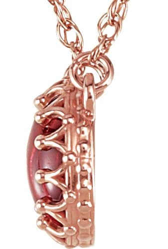 Cabochon Crown Necklace or Center view 2