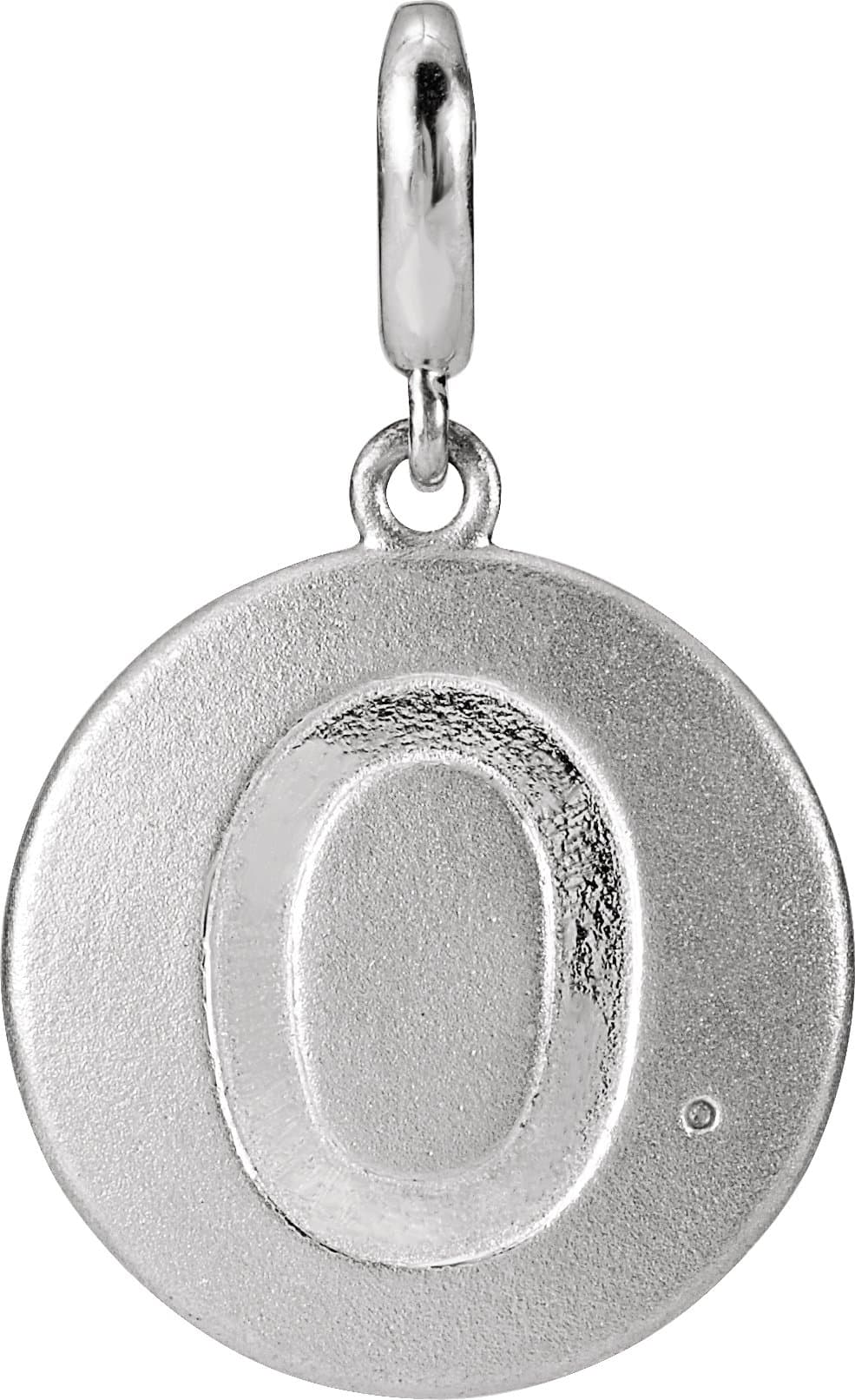 14K White Gold Accented Numeral 0 Charm/Pendant Mounting