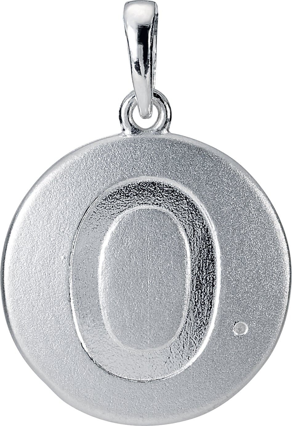 14K White Gold 1 mm Round Numeral 0 Pendant Mounting