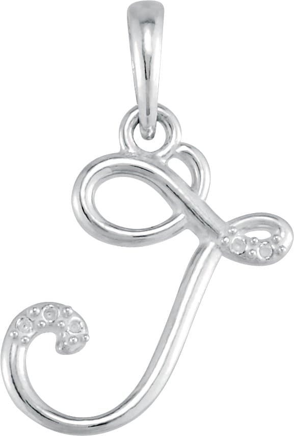 10K White Accented Initial R 18" Necklace Mounting