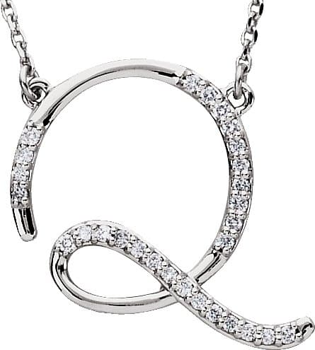 14K Yellow Gold .08 CTW Natural Diamond Initial E 16" Necklace