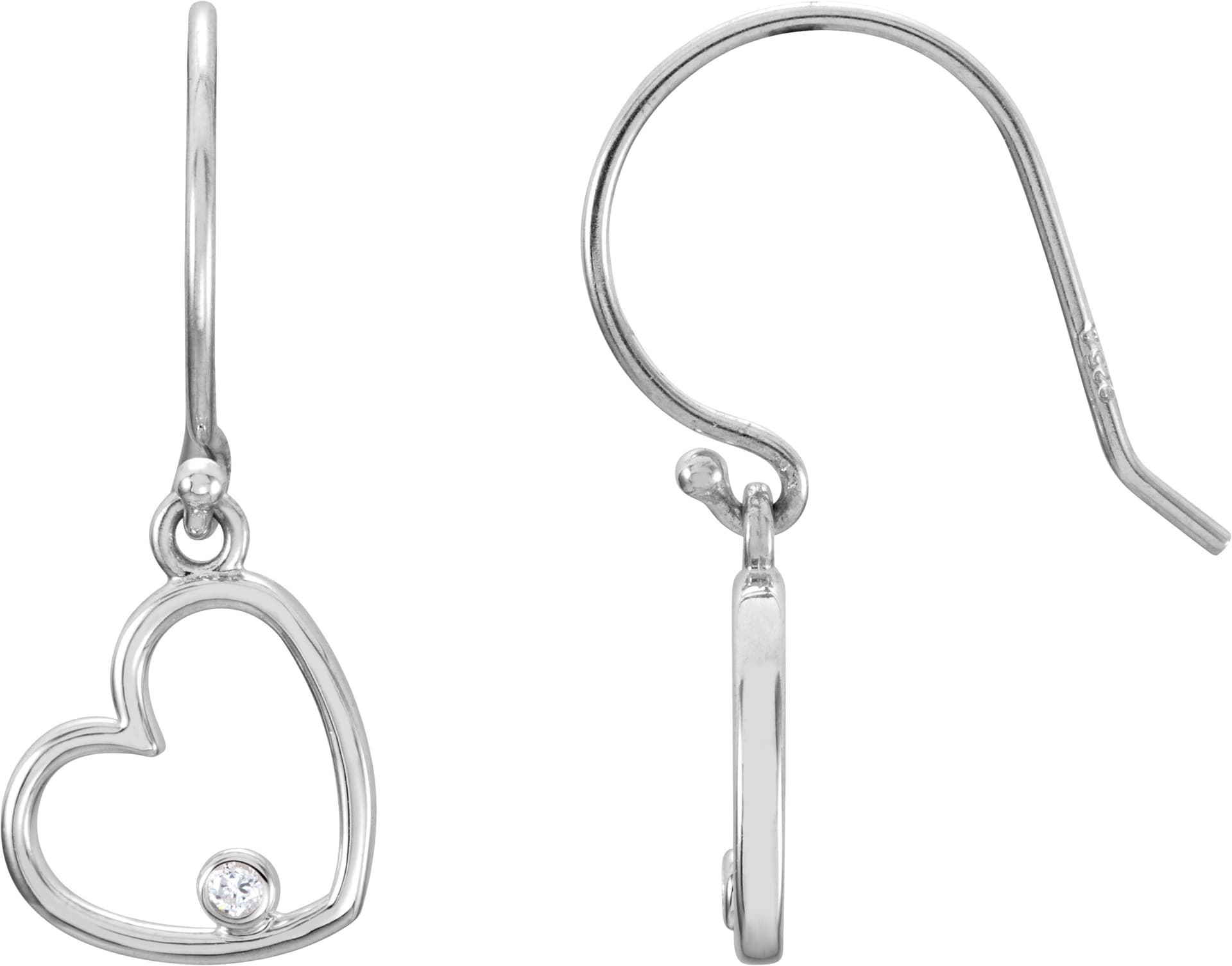 14K Yellow .03 CTW Natural Diamond Heart Earrings