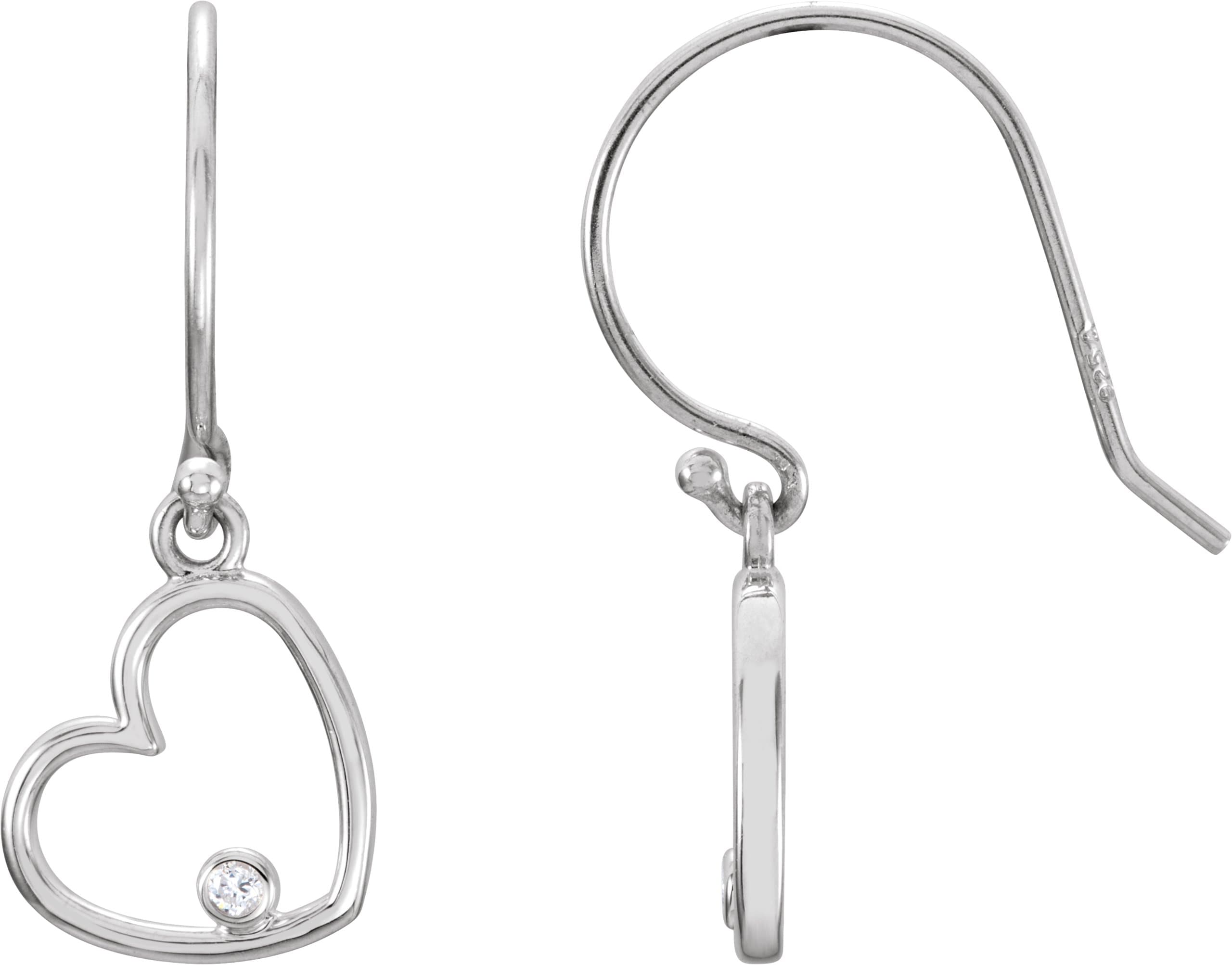 14K Yellow .03 CTW Natural Diamond Heart Earrings
