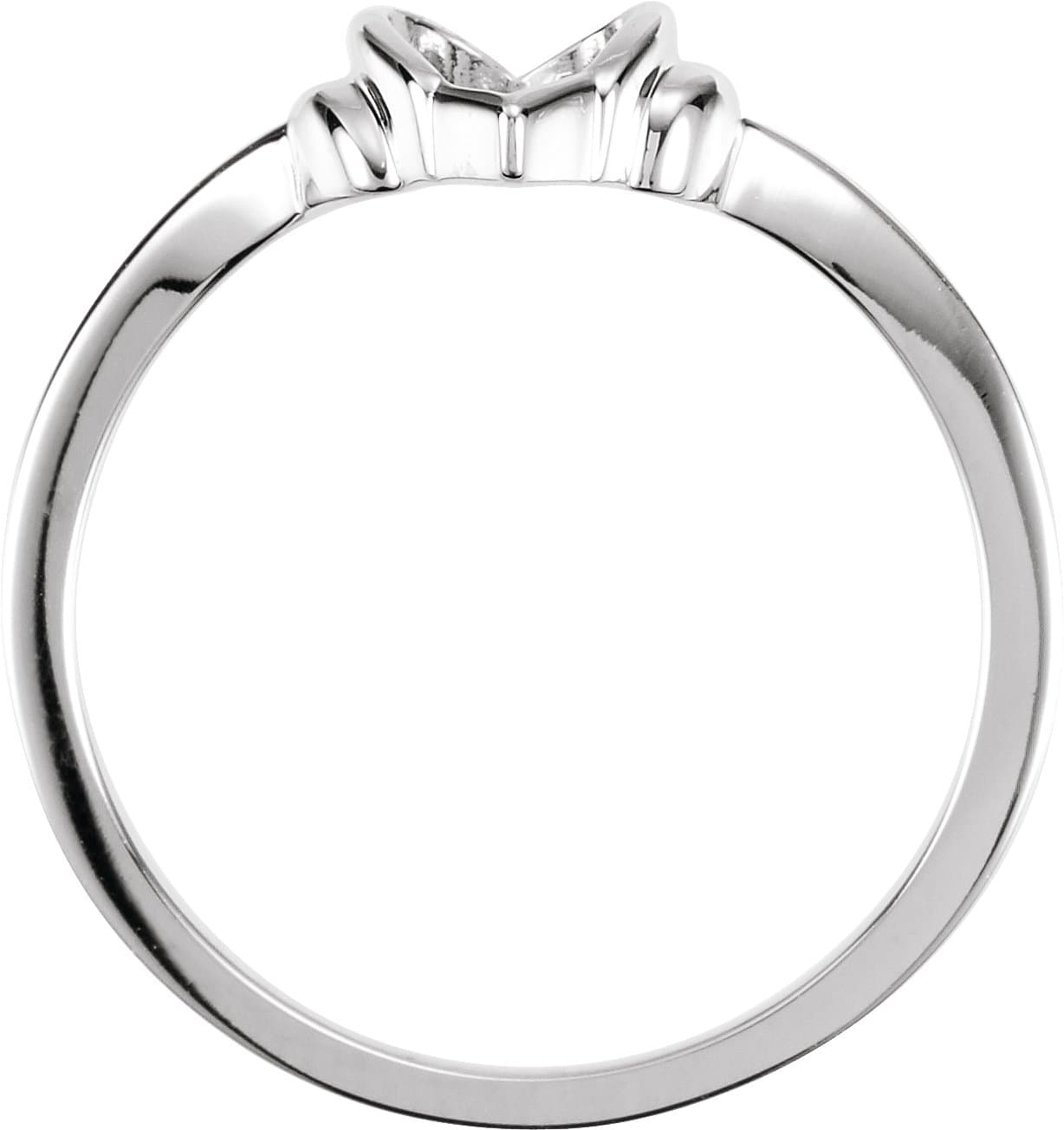 14K White Heart Ring view 2