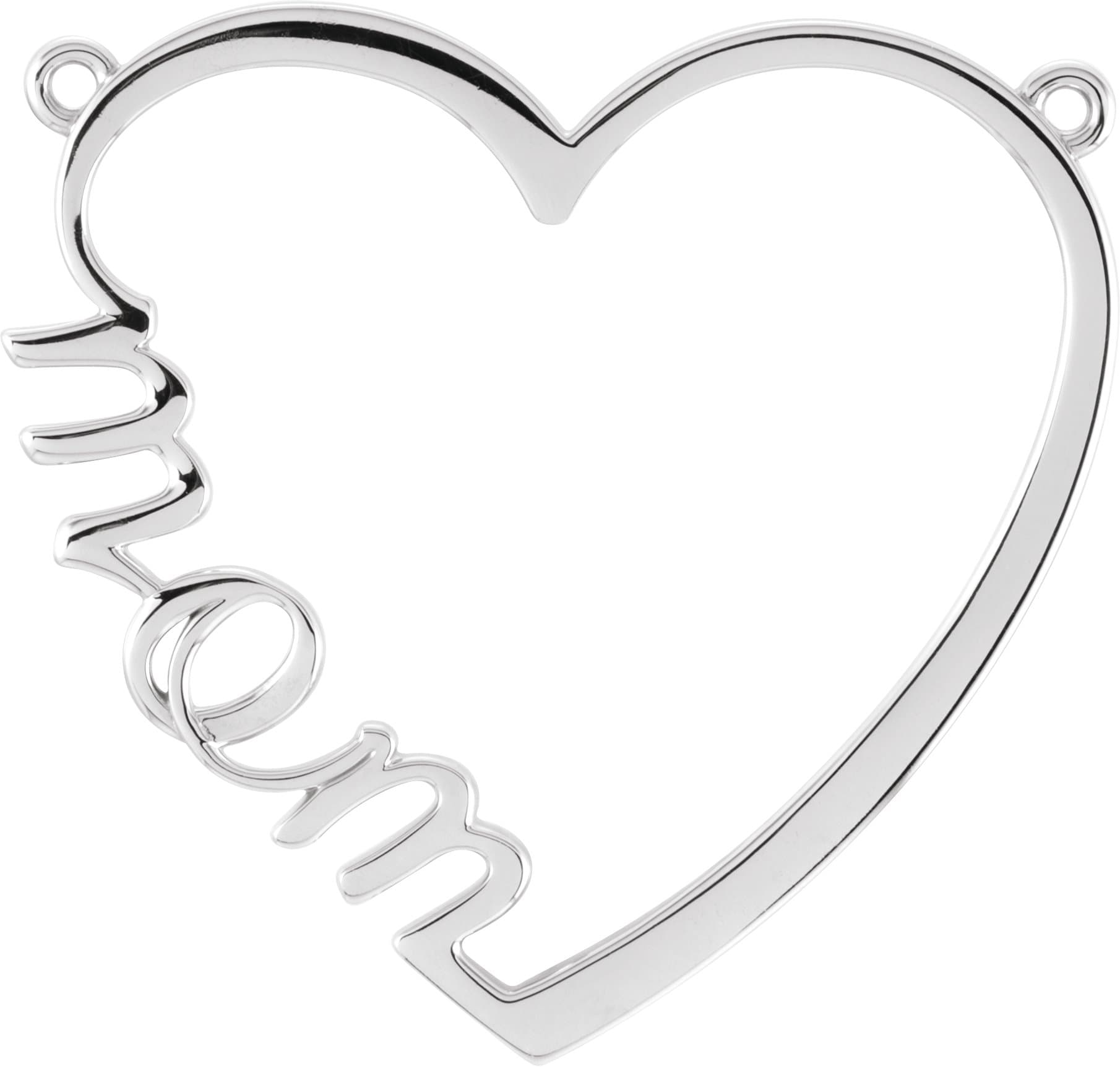 14K Rose Gold "Mom" Heart 17" Necklace