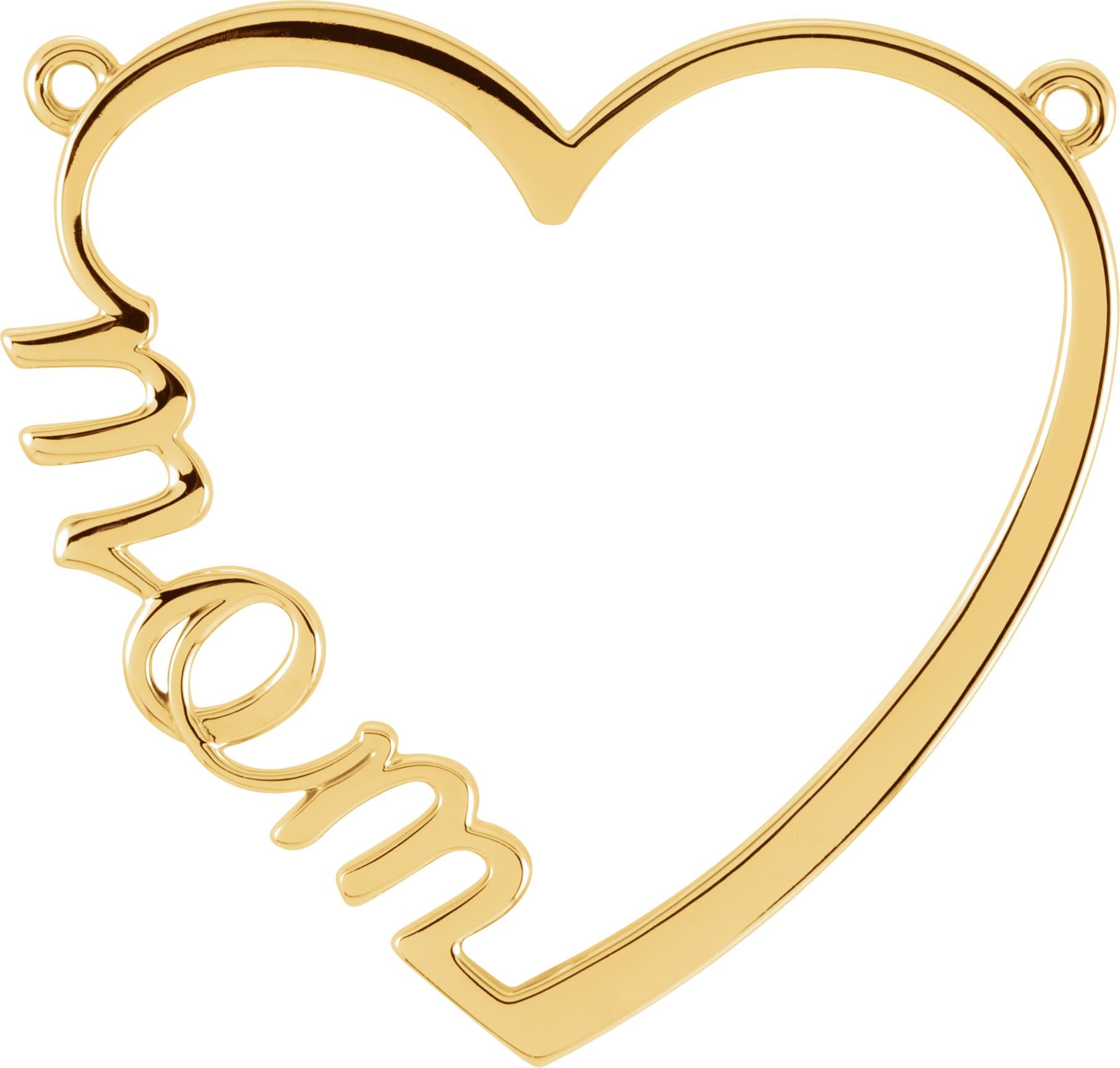 14K Rose Gold "Mom" Heart 17" Necklace