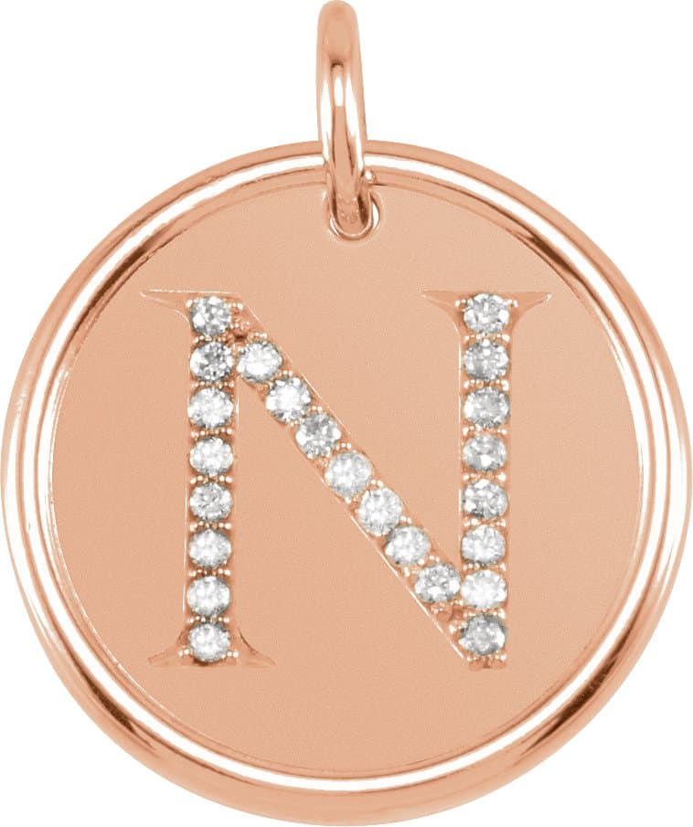 14K Yellow Gold 1/10 CTW Natural Diamond Posh Mommy® Initial G Pendant