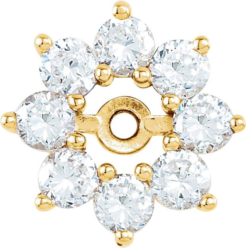 14K White 3/4 CTW Natural Diamond Earring Jackets