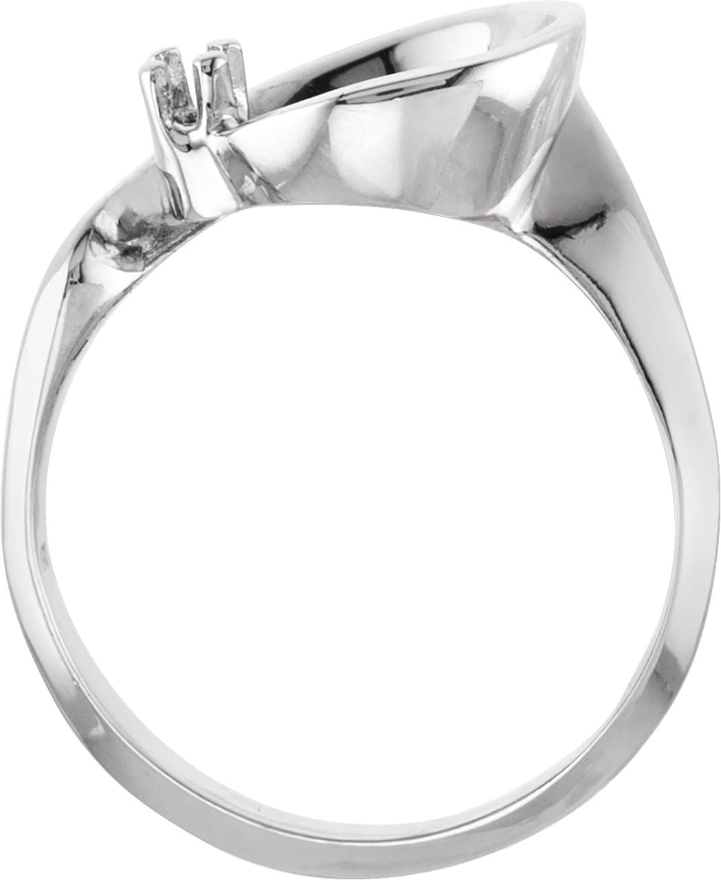 14K White Cultured White Akoya Pearl & .03 CTW Natural Diamond Ring