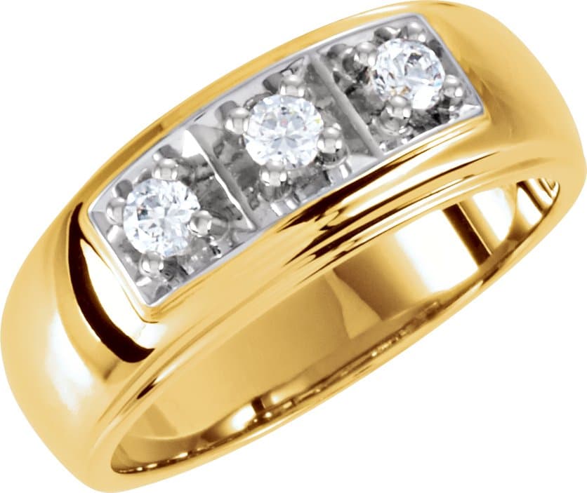 14K Yellow/White 1/4 CTW Natural Diamond Ring