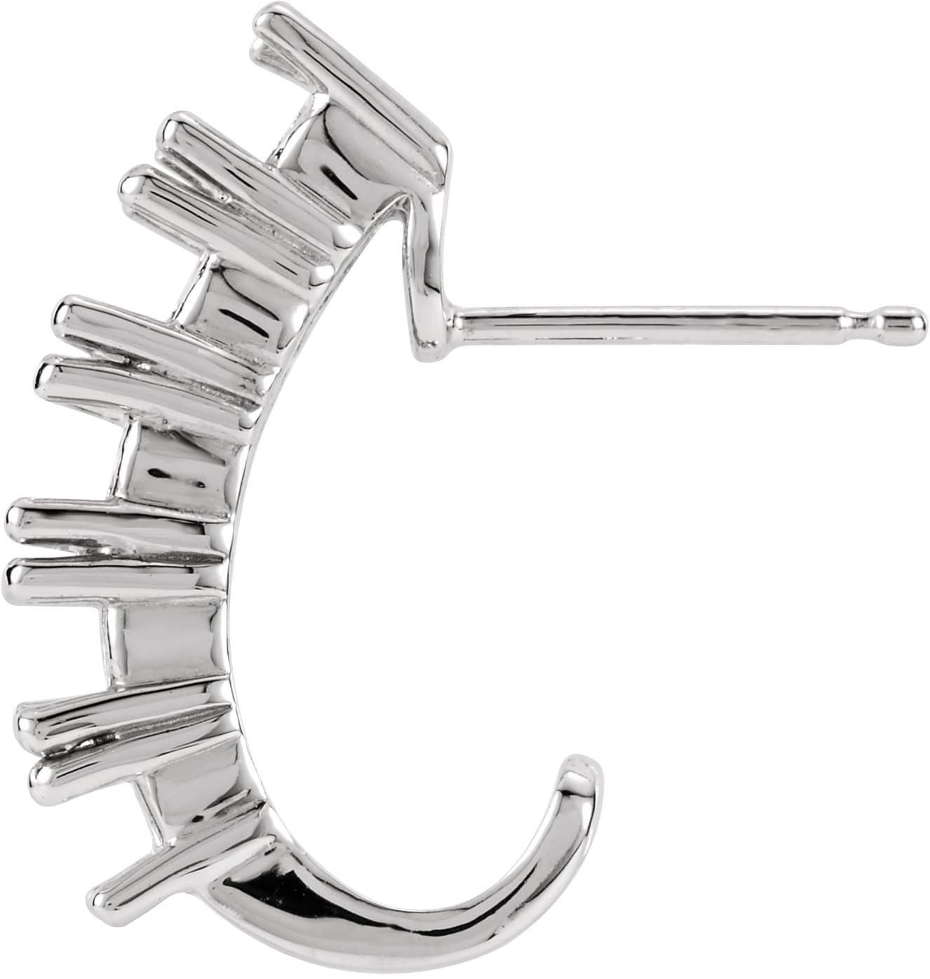 14K White Gold 1 1/2 CTW Natural Diamond Hoop Earrings