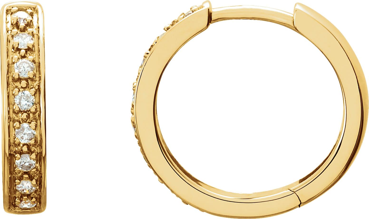 14K Yellow 1/5 CTW Lab-Grown Diamond 14 mm Hoop Earrings