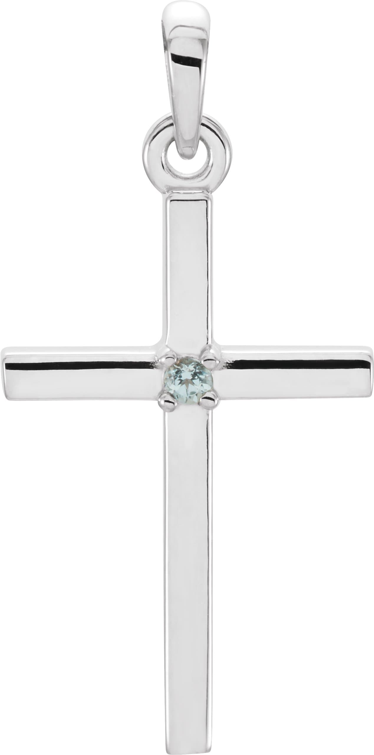 14K Rose .01 CT Natural Diamond Cross Pendant
