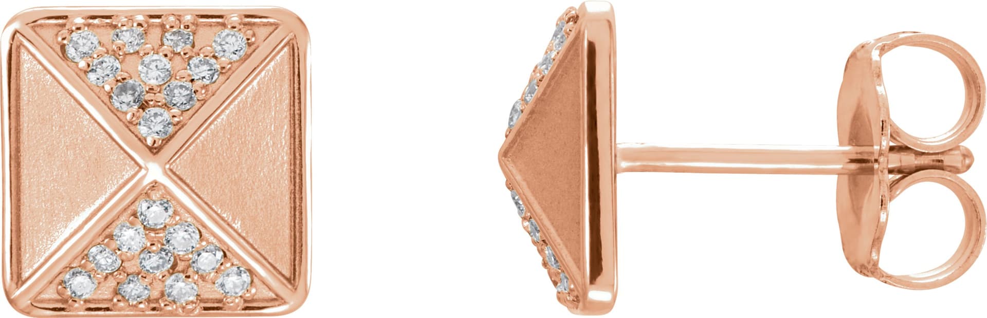 14K Rose 1/10 CTW Natural Diamond Earrings