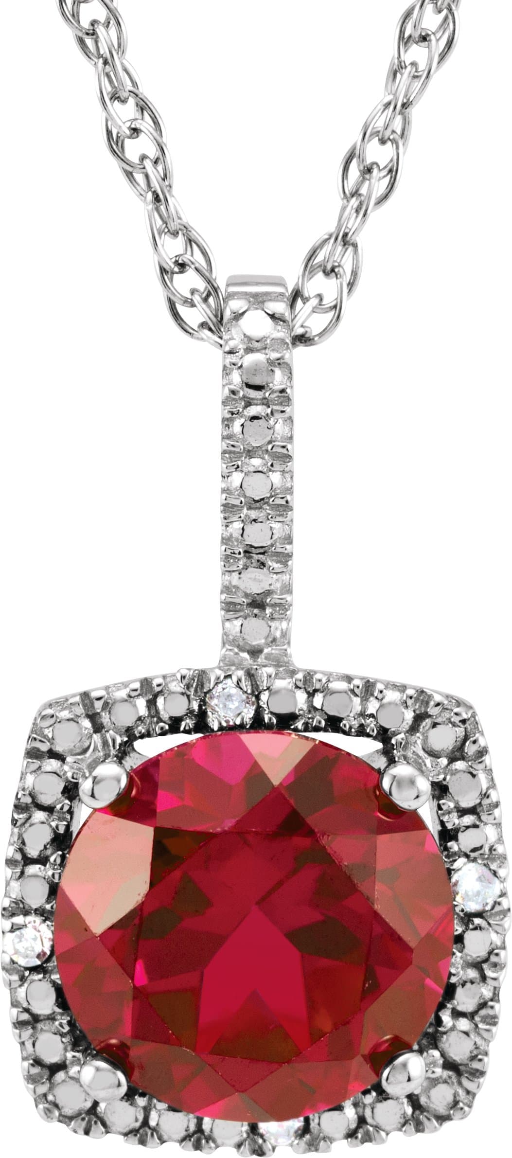 Halo-Style Birthstone Necklace view 1