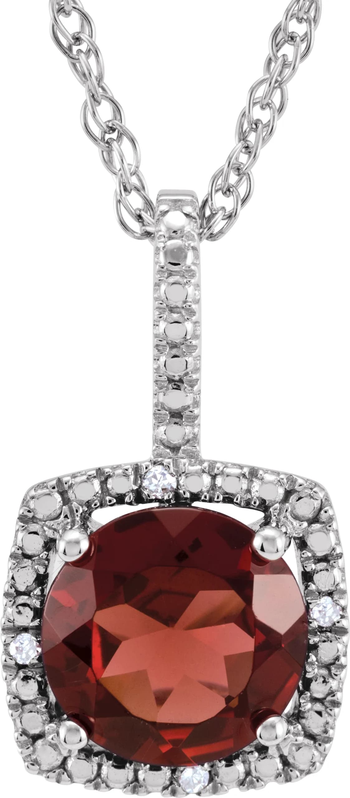 Halo-Style Birthstone Necklace