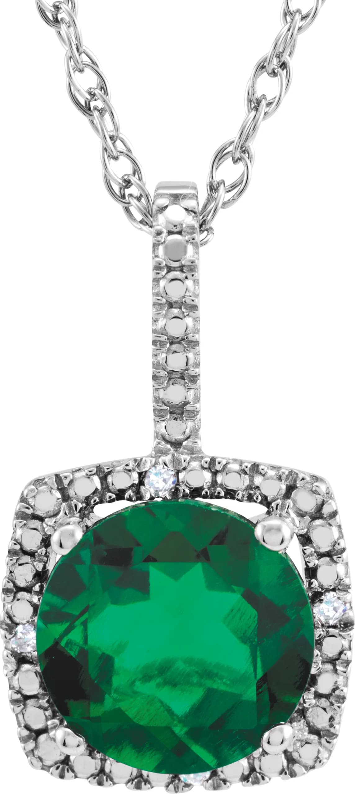 Halo-Style Birthstone Necklace, view 2