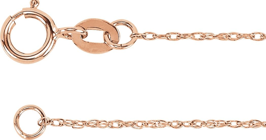 10K Rose 1 mm Rope 16 Chain