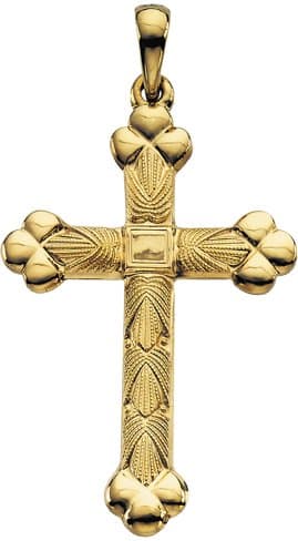 14K Yellow 35x22 mm Cross Pendant