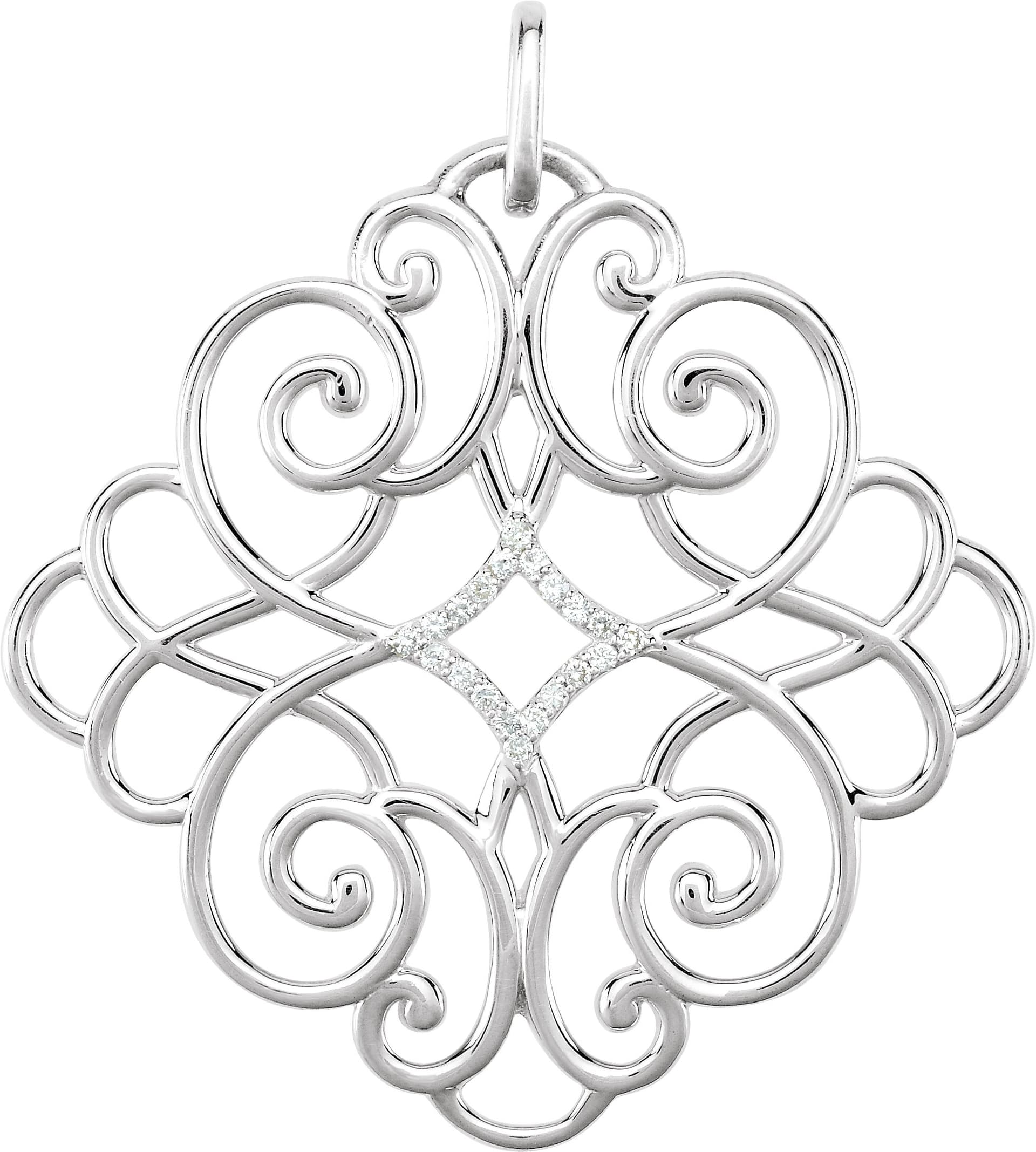 Sterling Silver 1/10 CTW Natural Diamond Pendant