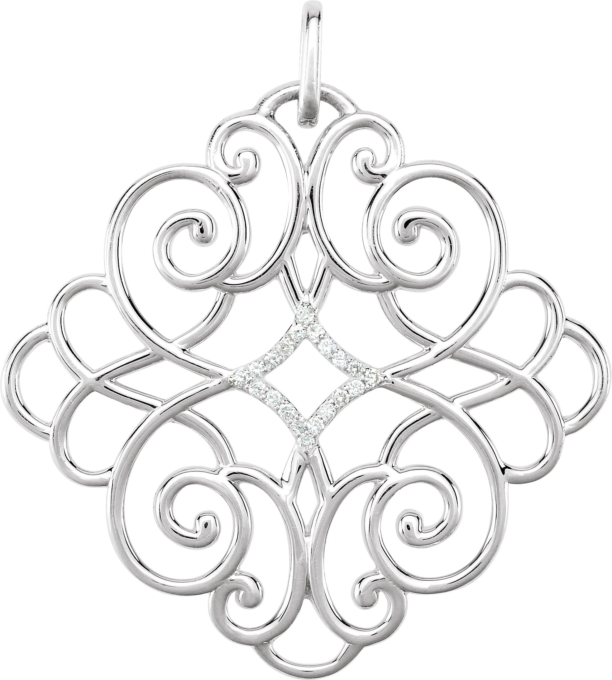 Filigree Scroll Necklace or Pendant view 1