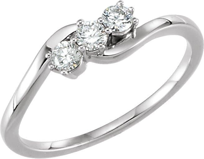 14K Rose 1 CTW Lab-Grown Diamond Three-Stone Ring