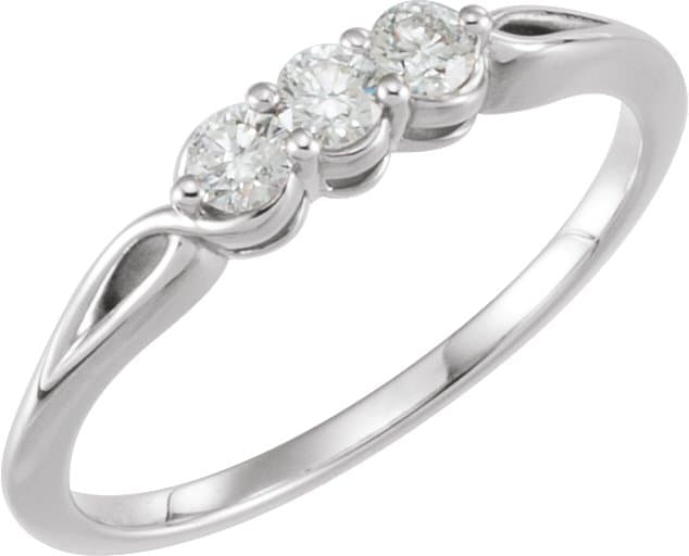 14K Rose 1 CTW Natural Diamond Three-Stone Ring