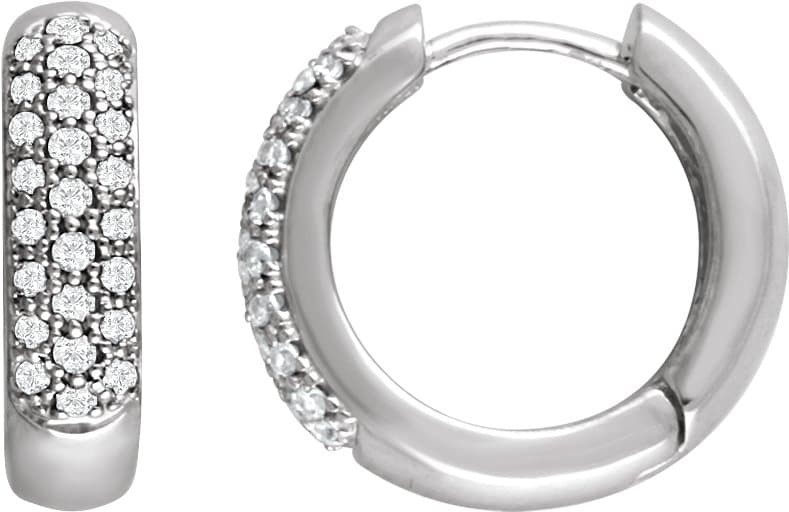 14K Rose 1/2 CTW Lab-Grown Diamond Hoop Earrings