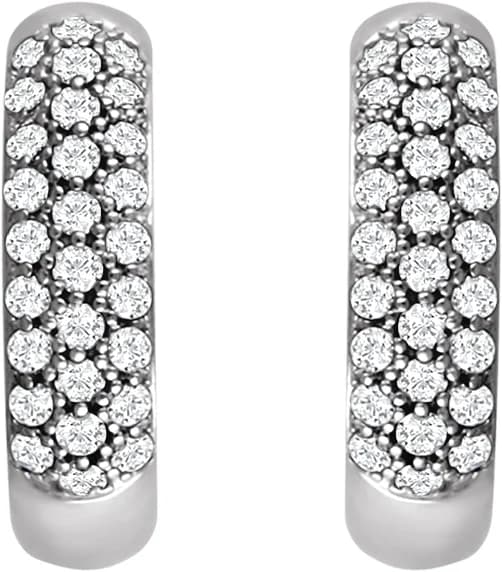 Pavé-Style Hoop Earrings, view 3