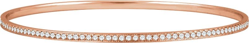 14K Rose 1 1/2 CTW Natural Diamond 7 Bangle Bracelet