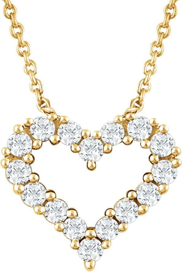 14K Rose 1/4 CTW Natural Diamond Heart 18 Necklace