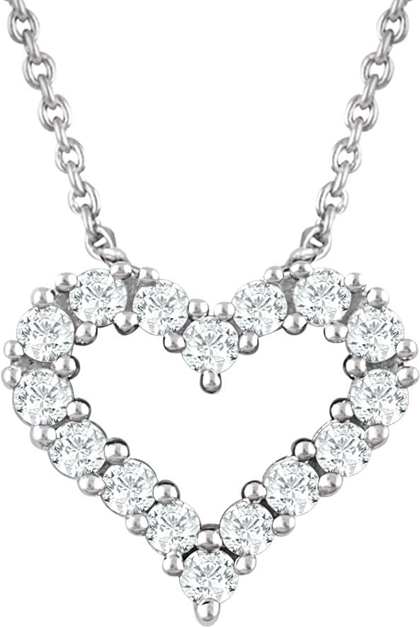 14K Rose 1/4 CTW Natural Diamond Heart 18" Necklace