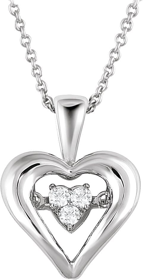 Sterling Silver Mystara® 1/10 CTW Natural Diamond Heart 18 Necklace