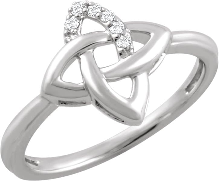 Sterling Silver .06 CTW Natural Diamond Ring