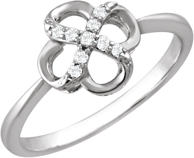 Sterling Silver .08 CTW Natural Diamond Ring