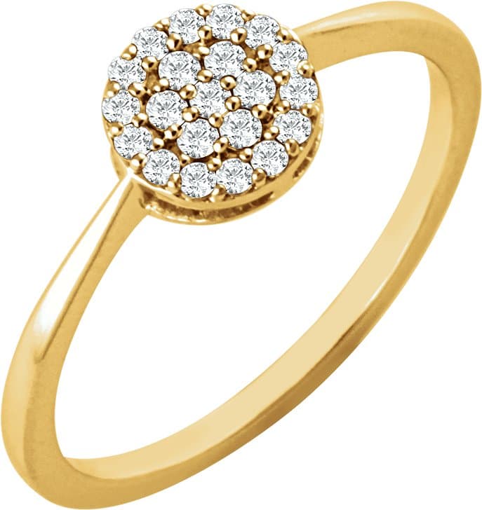 14K Rose 1/5 CTW Natural Diamond Cluster Ring