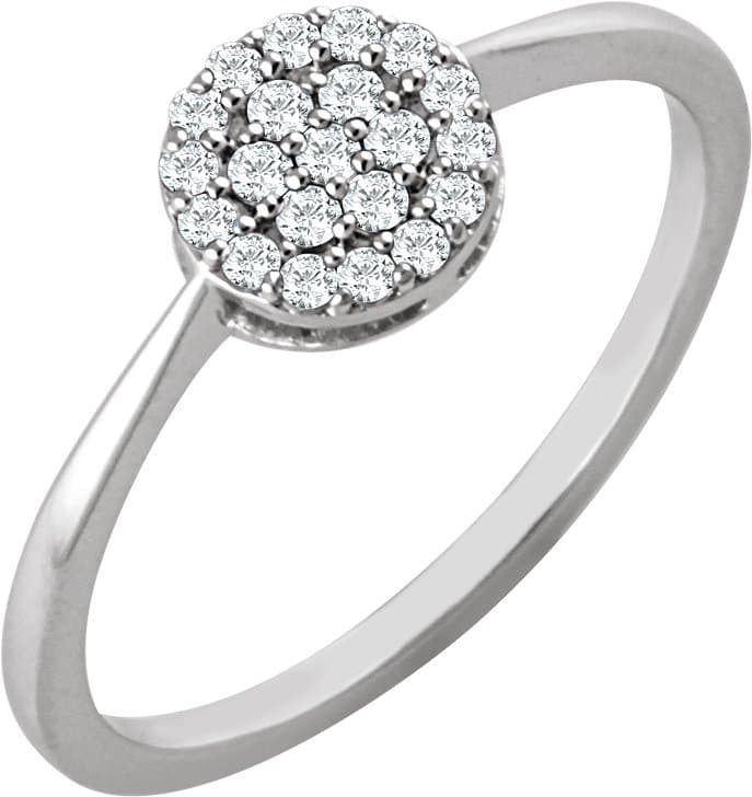 14K Rose 1/5 CTW Natural Diamond Cluster Ring