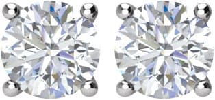 Round 4-Prong Stud Earrings view 2