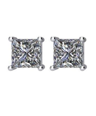 Square 4-Prong Stud Earrings view 2