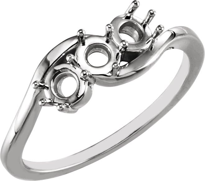 Platinum 1/2 CTW Natural Diamond Three-Stone Ring