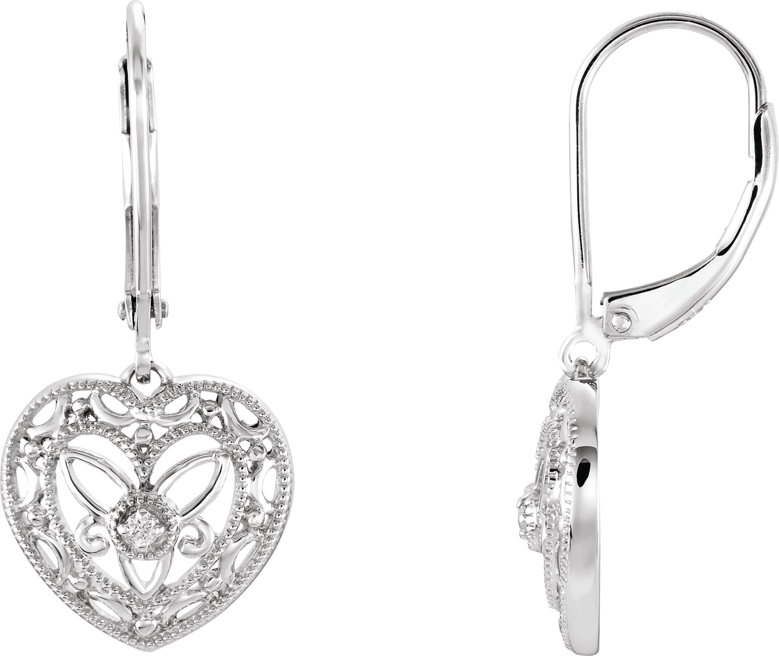 Granulated Filigree Heart Earrings view 1