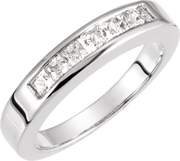14K White 1/2 CTW Natural Diamond Anniversary Band