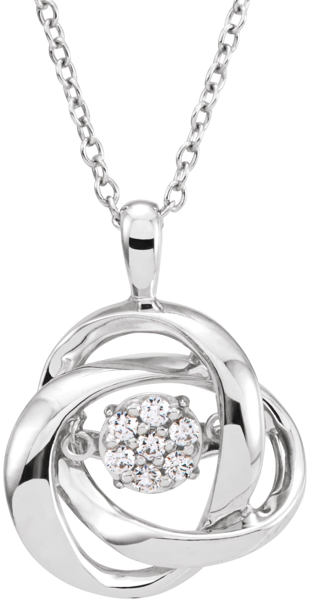 Sterling Silver 1/10 CTW Natural Mystara Diamonds® 18 Necklace